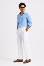 White Linen  Pant for Men