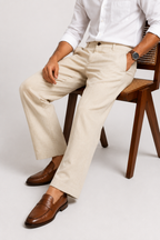 Cream  Linen  Pant for Men