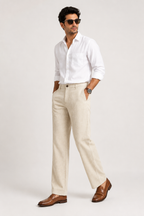 Cream  Linen  Pant for Men