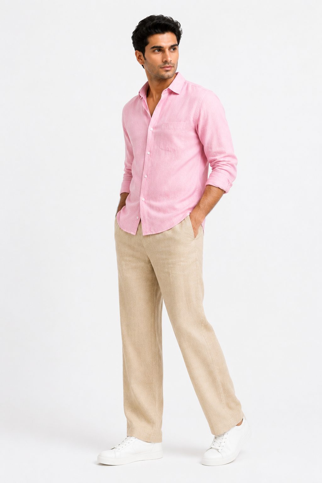 Beige Premium Linen Pant for Men