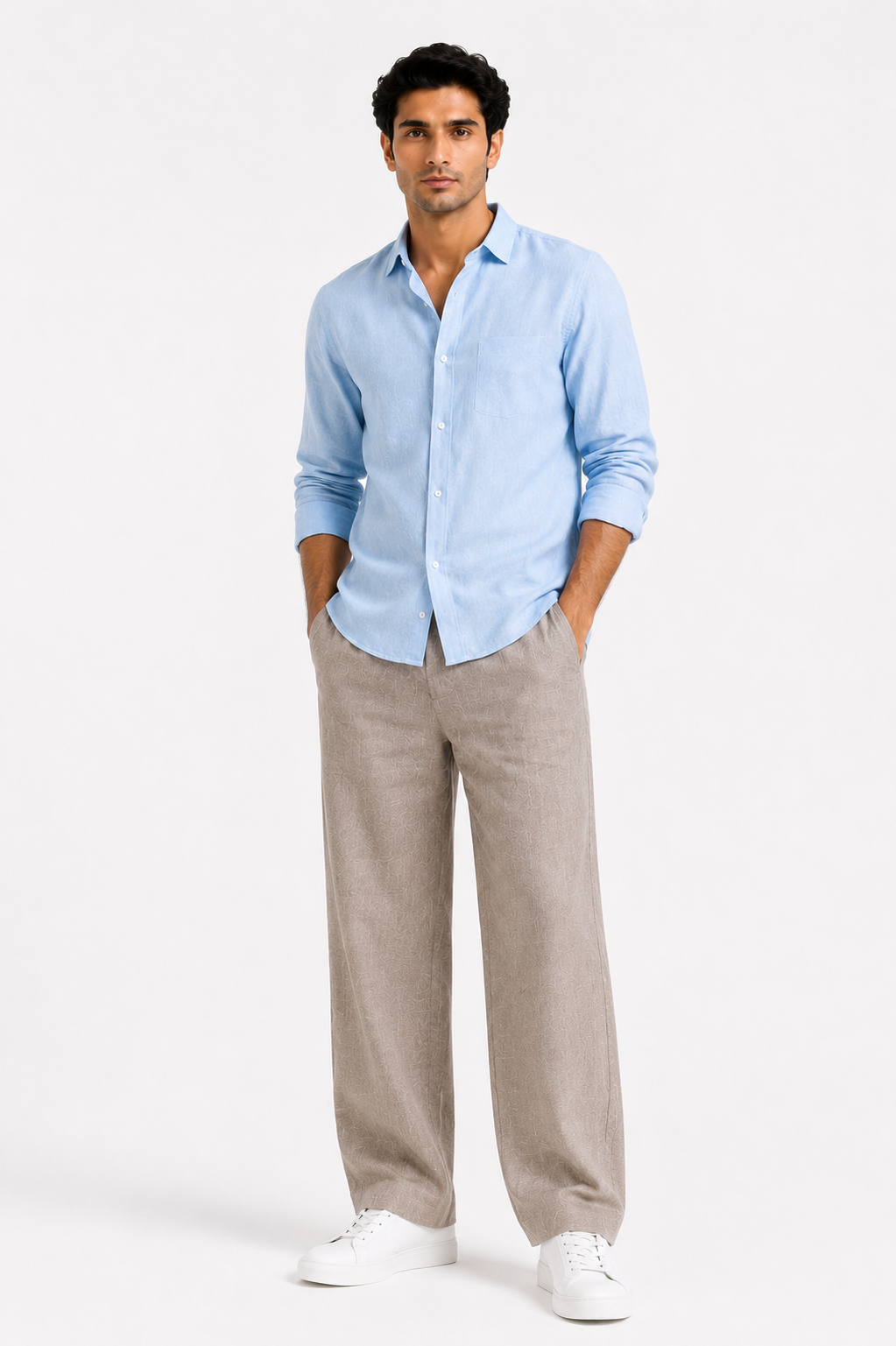 Flat Tan Premium Linen Pant for Men