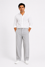 Ash Grey Linen Pant for Men