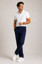 Navy Blue Linen Pants For Men