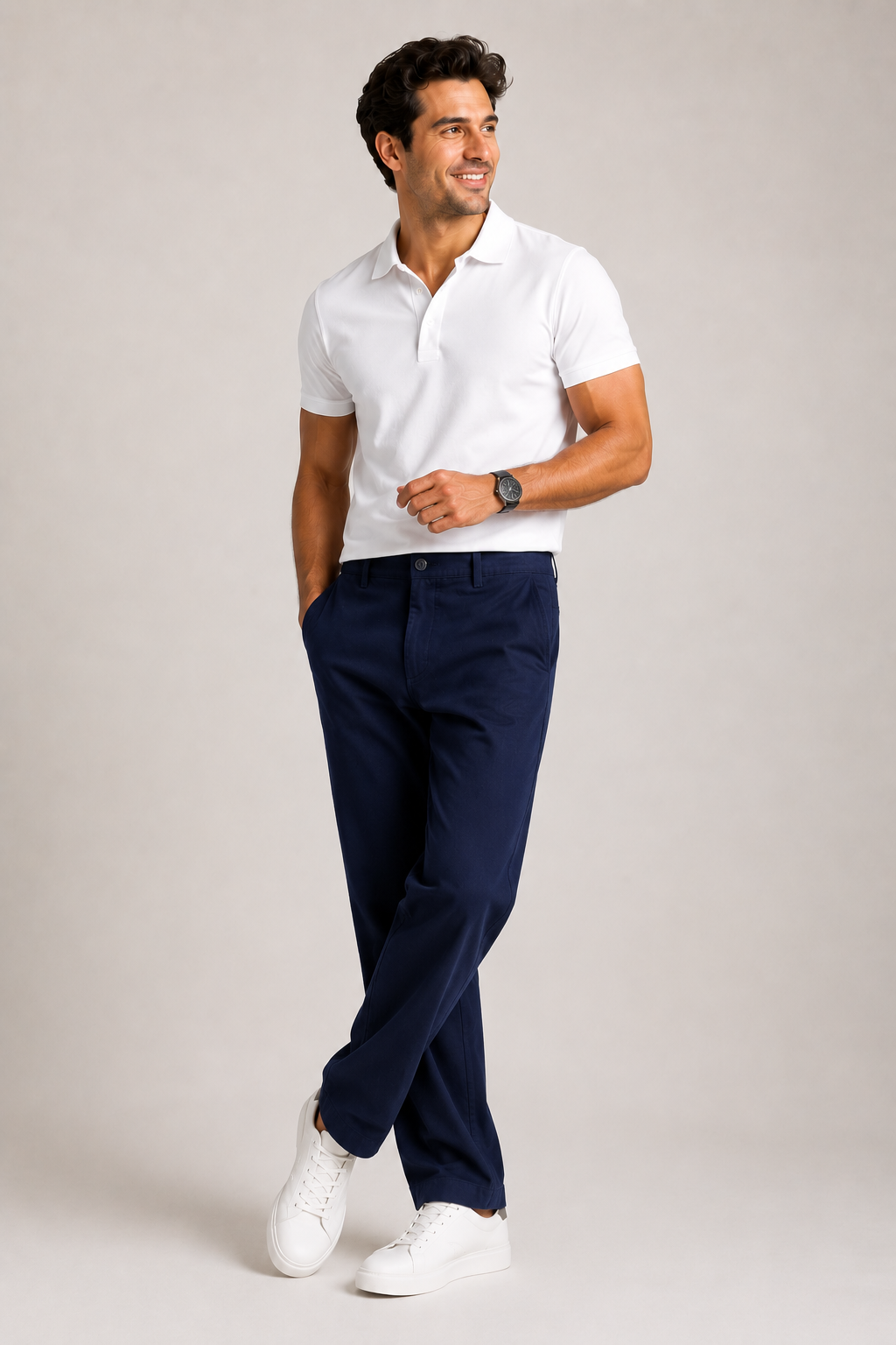 Navy Blue Linen Pants For Men