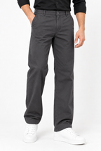 Dark Grey Suede Touch Chinos