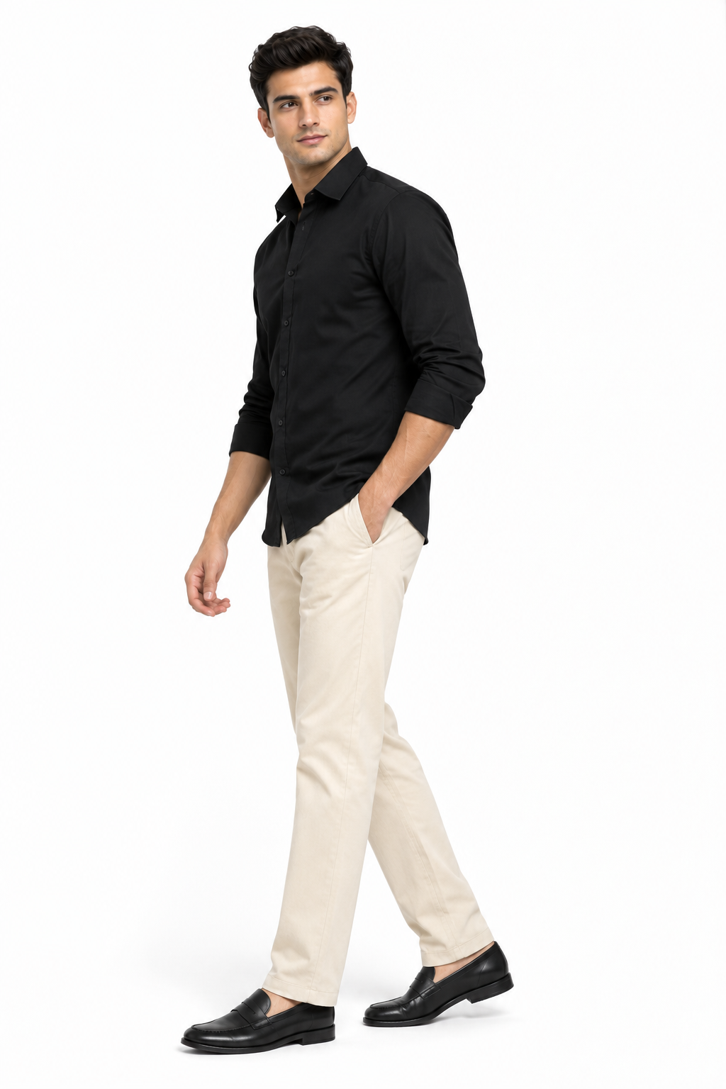 Cream Suede Touch Chinos
