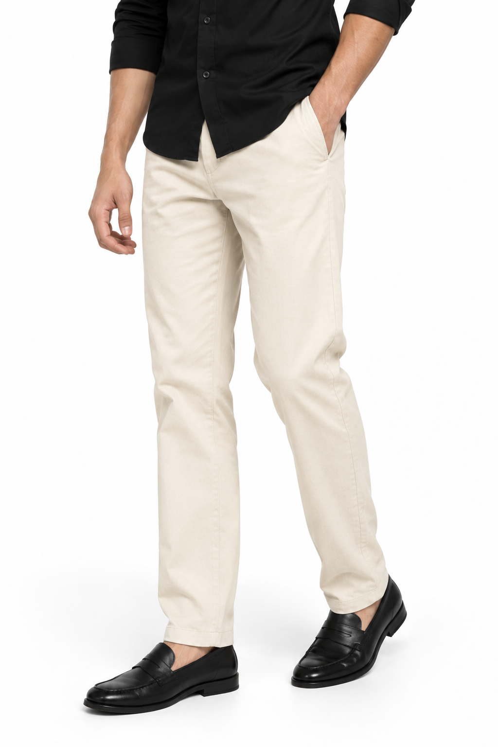 Cream Suede Touch Chinos