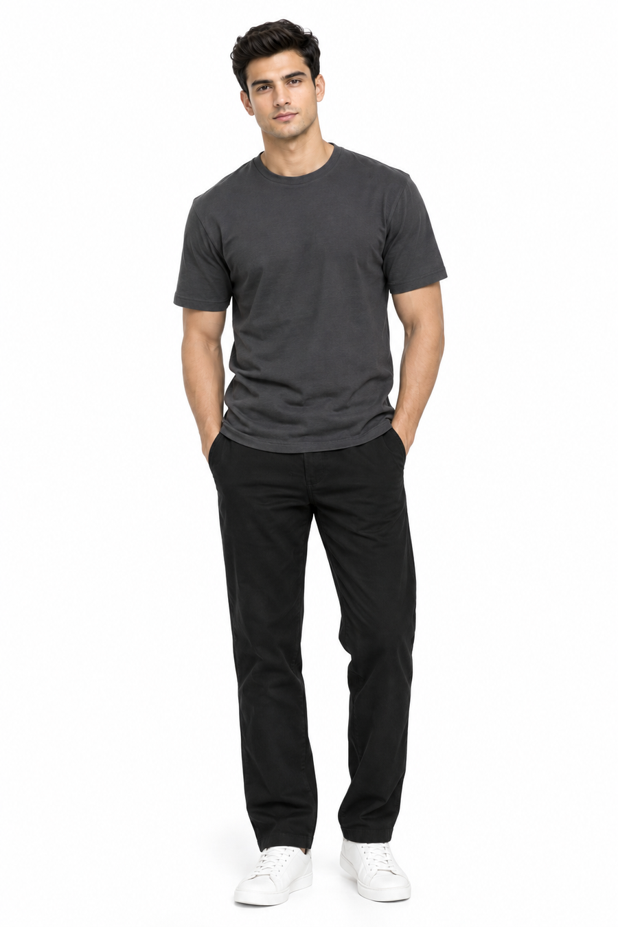 Black Suede Touch Chinos