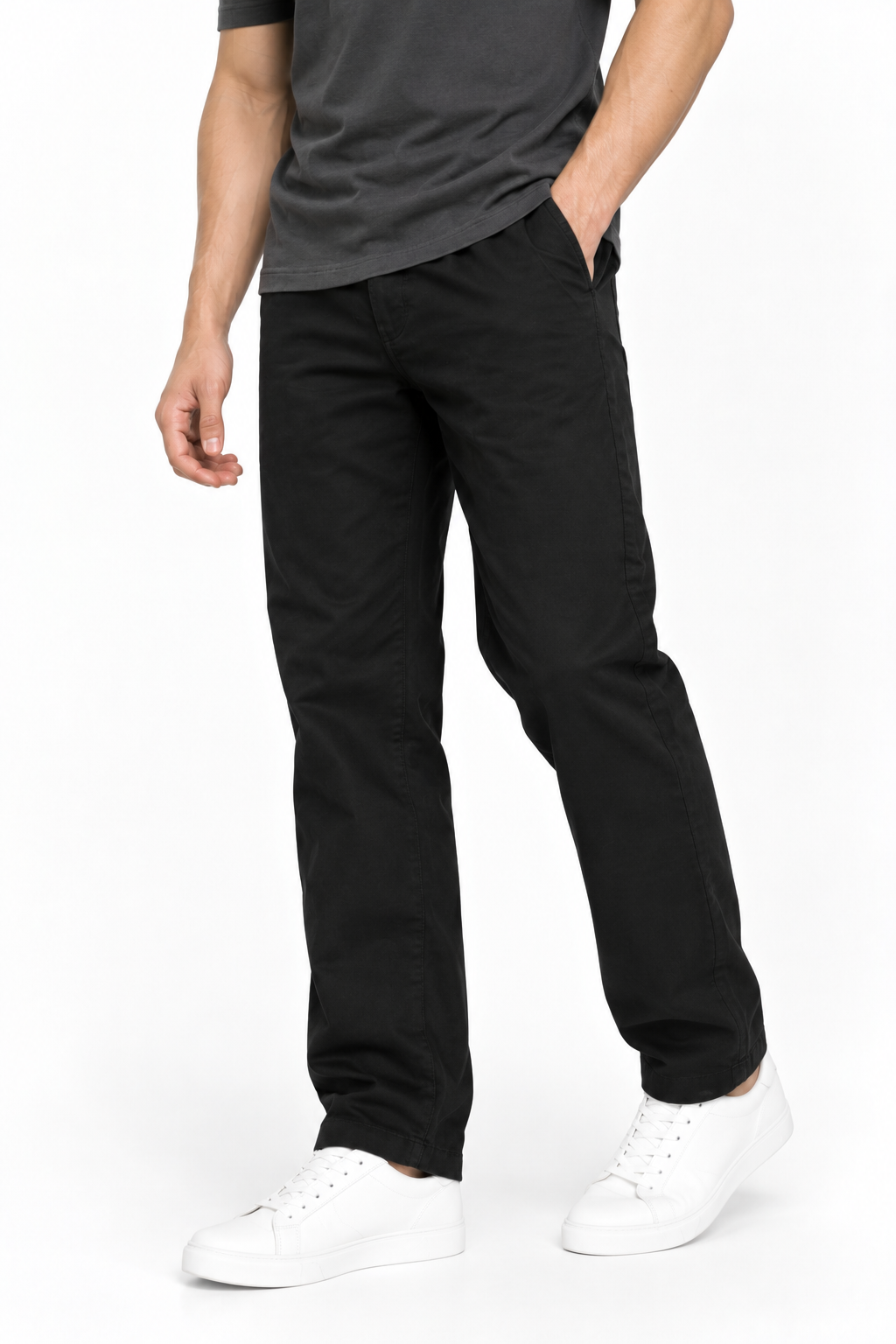 Black Suede Touch Chinos