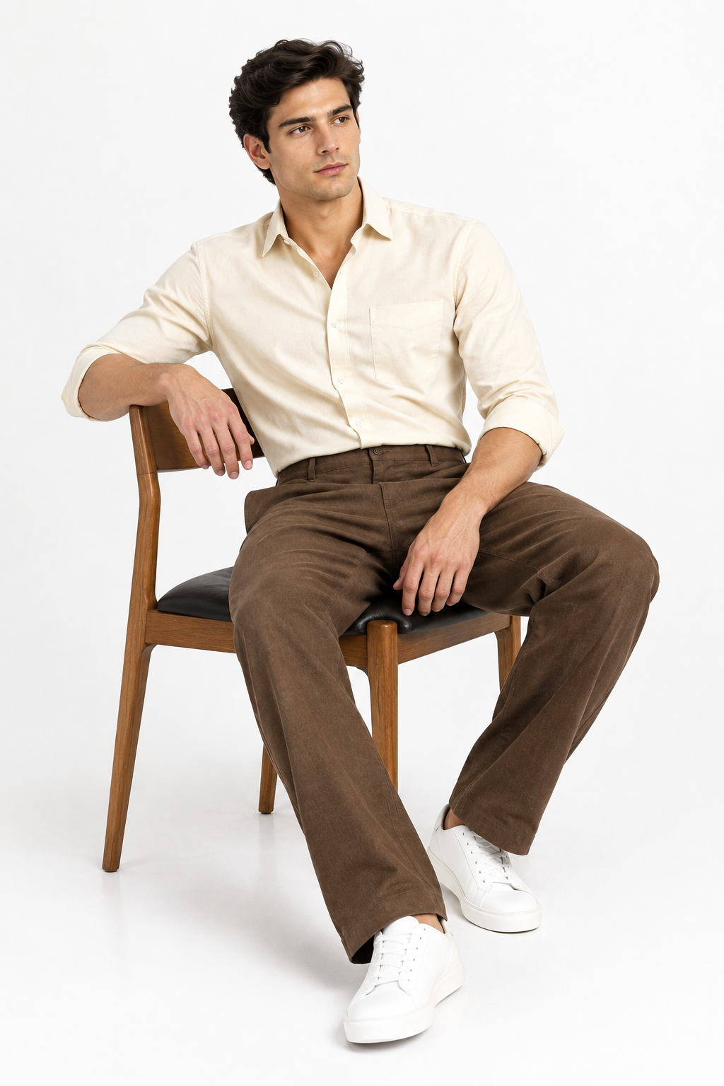 Coffee Suede Touch Chinos