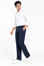 Navy Blue Suede Touch Chinos