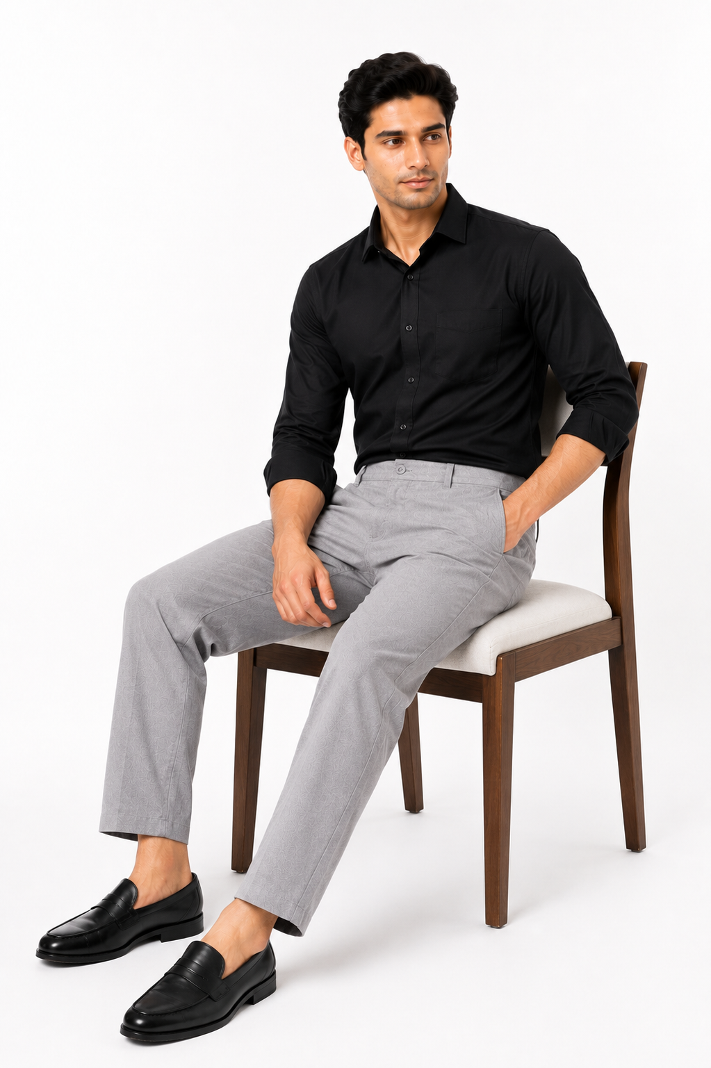 Ash Grey Suede Touch Chinos